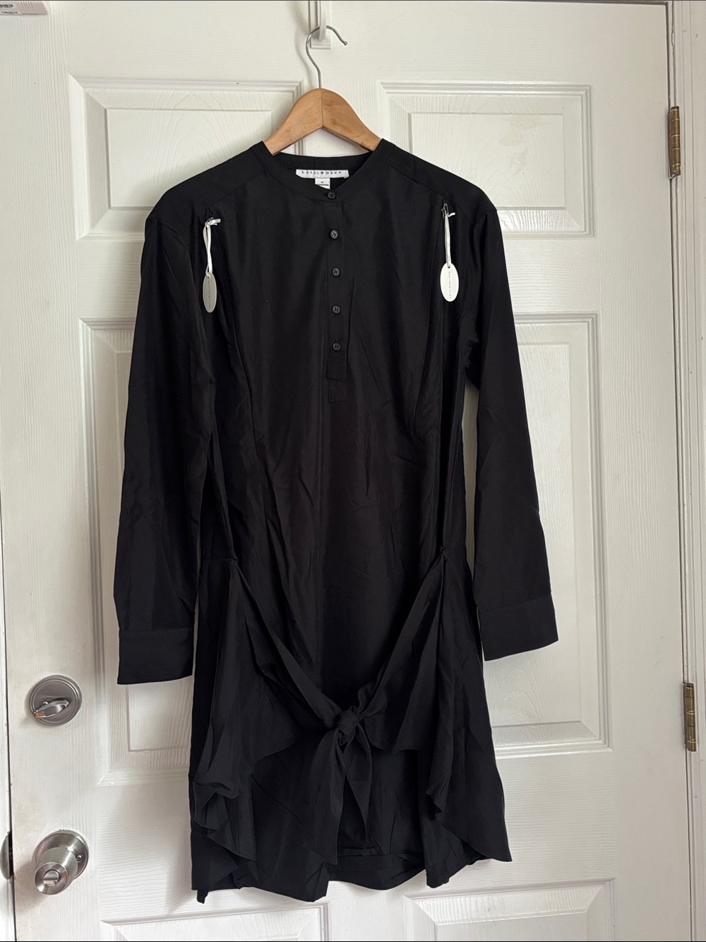 NWT Loyal Hana maternity breastfeeding Black Casual Shirt shirt dress sz Medium